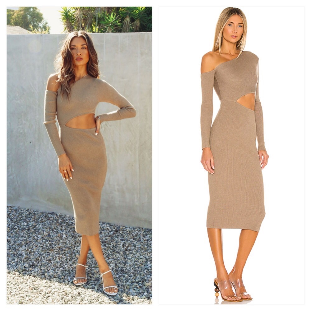 Camila Coelho Nahla Knit Dress in Sage Xs